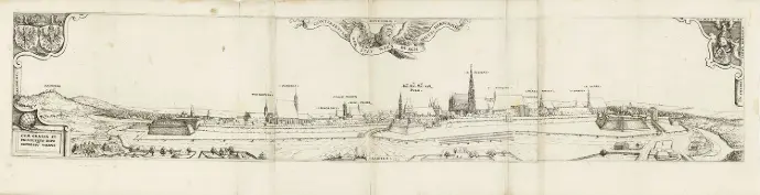 Augustin Hirschvogel: Südansicht der Stadt Wien, 1547, Foto: Birgit und Peter Kainz, Wien Museum Panoramaartige Darstellung der Stadt Wien von Süden mit dem Stephansdom in der Mitte