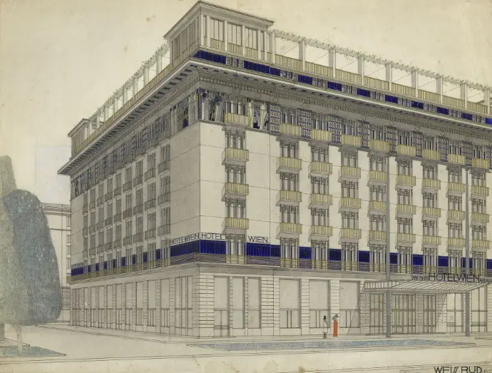 Rudolf Weiss: Hotel Wien, Perspektive (Entwurf), 1912 Foto: Birgit und Peter Kainz, Wien Museum
